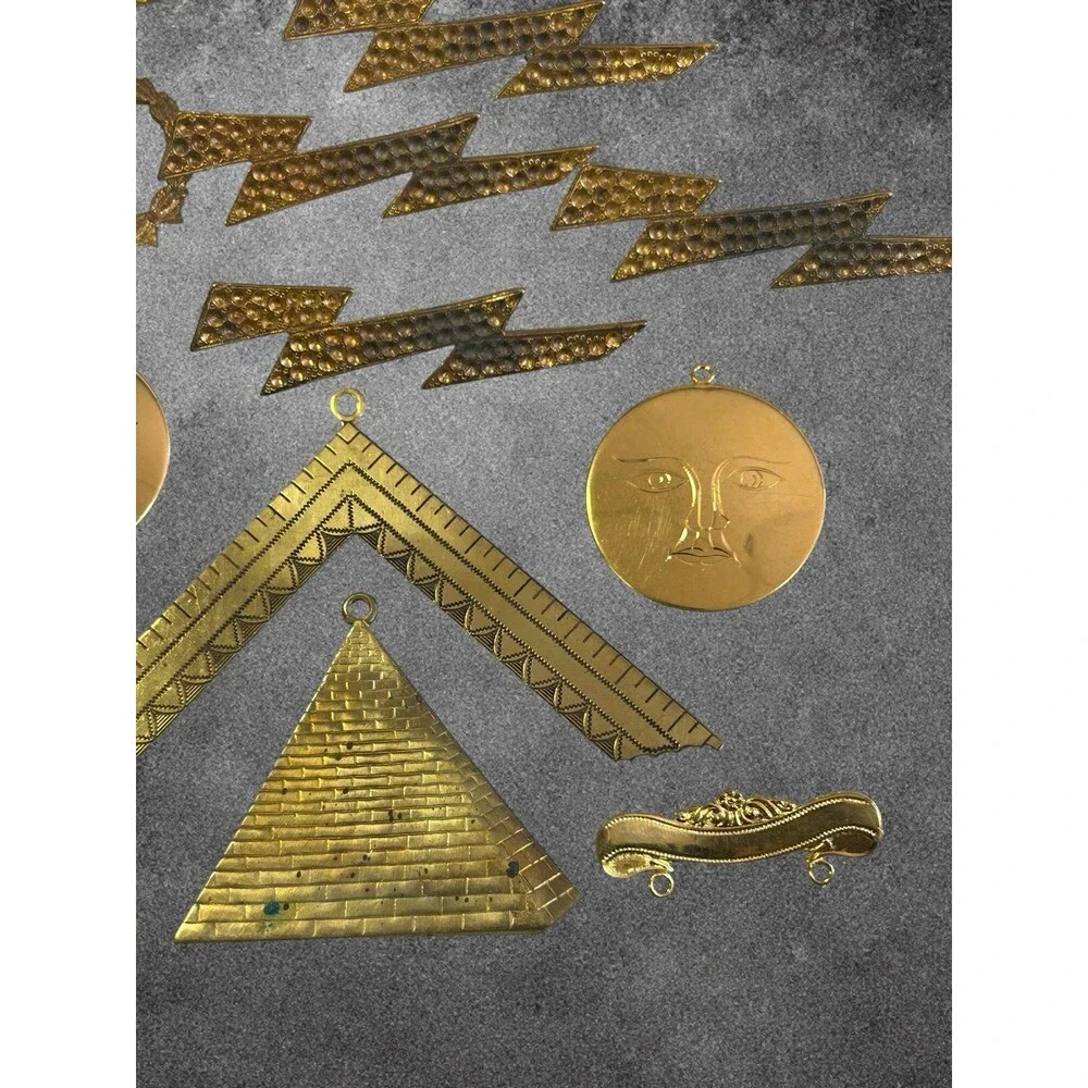 Vintage Gold Plate Masonic Lot Of 15 Pieces (Free Mason)